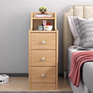 床头柜小型窄实木床简易头柜SBQ超窄小20c室m夹缝小柜子现代收纳