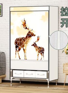 简易钢衣全柜出租房用布衣柜管加粗加固钢用架衣柜家卧室加RHR厚