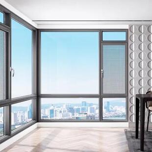 海之鑫系统整焊100上断桥铝门窗定金制封阳台铝合时窗户100系列双