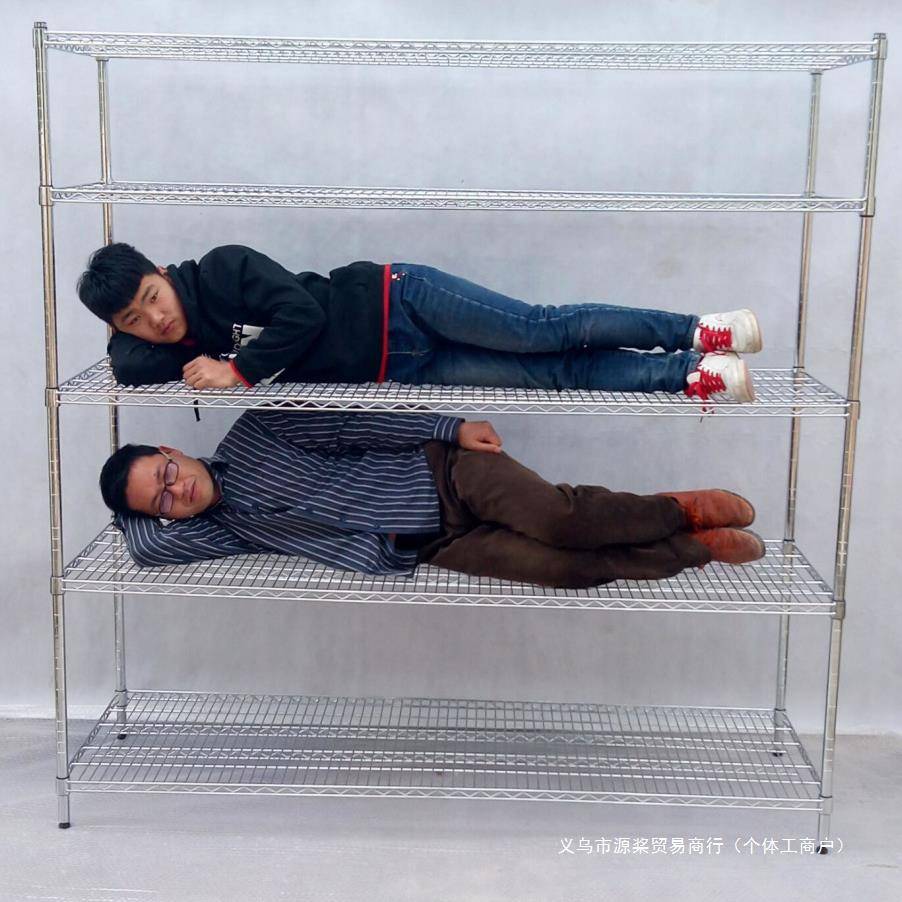 不锈钢色置物架收纳架五层厨房5整层架落地架物架家用包理架中管1