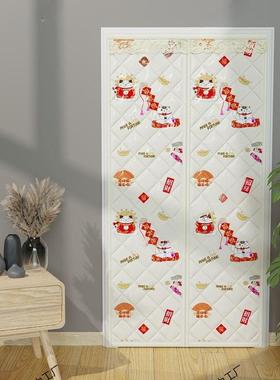 冬季棉门透明窗防寒保暖音隔加厚帘棉门免打孔魔术CG28cMd2帘贴自