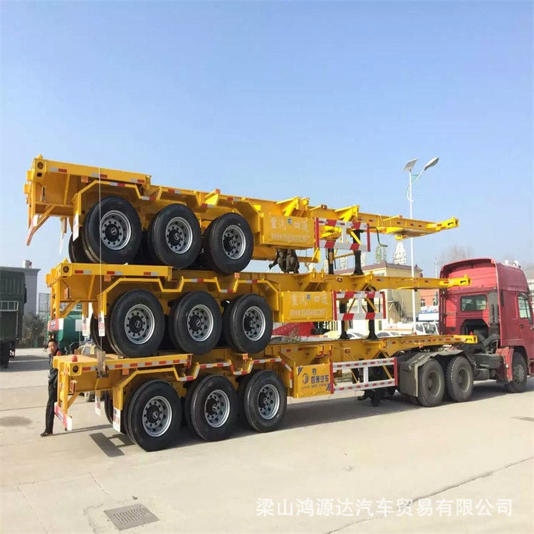 出口型骨架半挂车 45英尺鹅颈骨架半挂车运输危险品系列