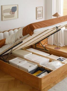 樱桃木靠背全实木包床现代简约床FSO架1北.5米1美.8软双人床主卧