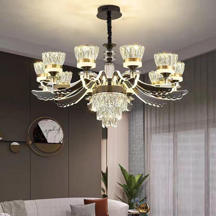 客厅灯款水晶灯轻时尚大气大别厅主灯发光240灯餐奢厅卧室灯墅新