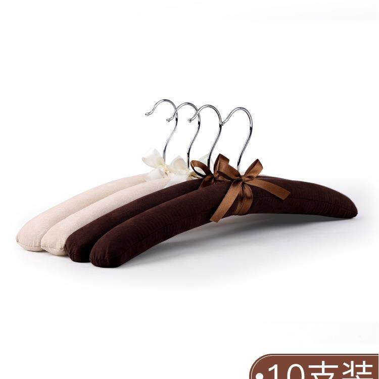 布艺衣架海绵包布防滑F9T5T8HM无痕衣架家用衣柜服衣挂丝绒绸丝酒