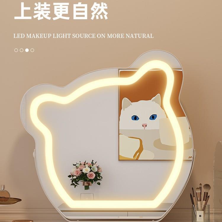 少女心化妆镜大号双面可翻转宿舍台式梳妆镜学生桌面立式公主镜子