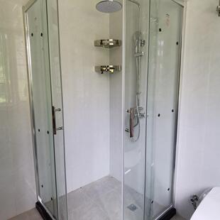 店公寓酒宾馆淋台浴房隔断挡水玻璃门卫生间半浴室875干湿分离洗