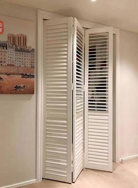 木百叶门DLG折叠门柜门透气气百叶窗格栅卧室透光透百叶实衣门白