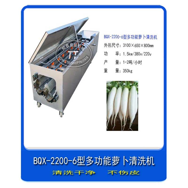 小型全自动螺旋毛刷萝卜清洗机