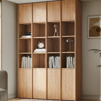 原办公书子房柜全实木橡木色书ZRP柜储物柜书架木落地置物架一体