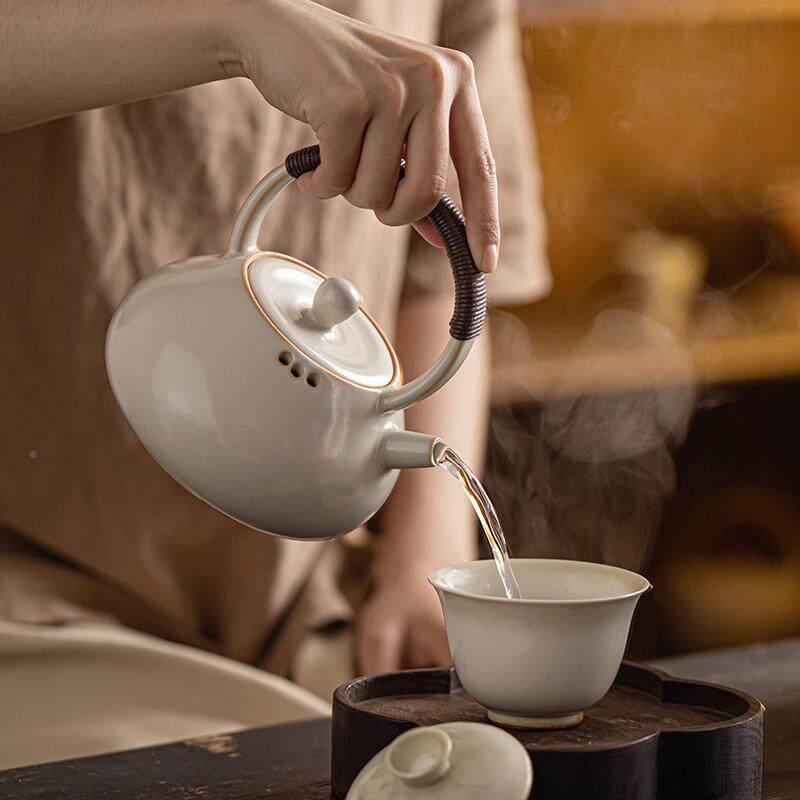烧煮陶瓷户外明火养生壶茶器家用茶具围炉煮苏打釉美茶壶水炭火烧