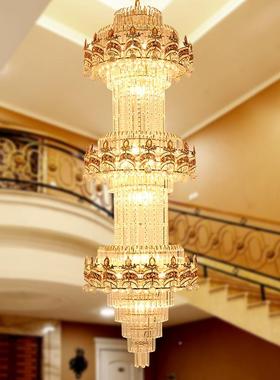 式欧式别墅客厅水晶吊灯灯复91337楼梯吊中空长吊灯楼中楼大水晶