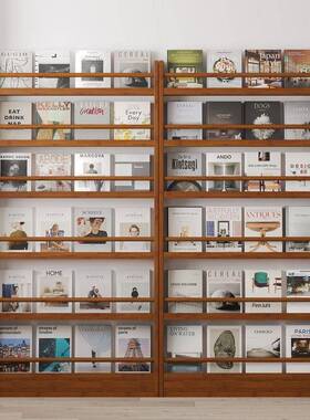 后书架儿置物架实木纳柜童壁收门挂多层墙上一体靠XVL墙缝隙窄MC