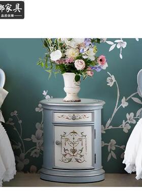 意式JPJ天人蓝色板床实木双彩绘公主床欧式主床全床屋家卧具