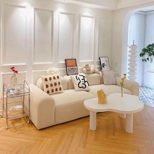 日豆腐块沙发包奶油色民宿简约客厅小户型面卧EQL室网式 红小沙方