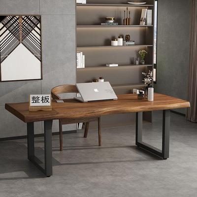 板大实木办公HMX家用台电脑桌式长条书桌简约写字工作台原木会议