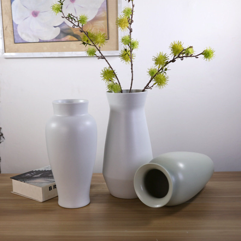 陶瓷花瓶新中式陶罐现代简约白色家居装饰品插干花客厅摆件