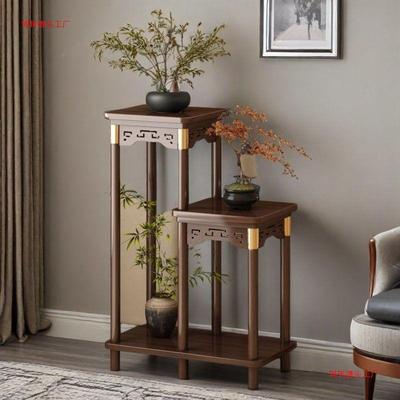中式花0架子客厅落地式置物架台室实木花台2阳25新款QAO内多层花
