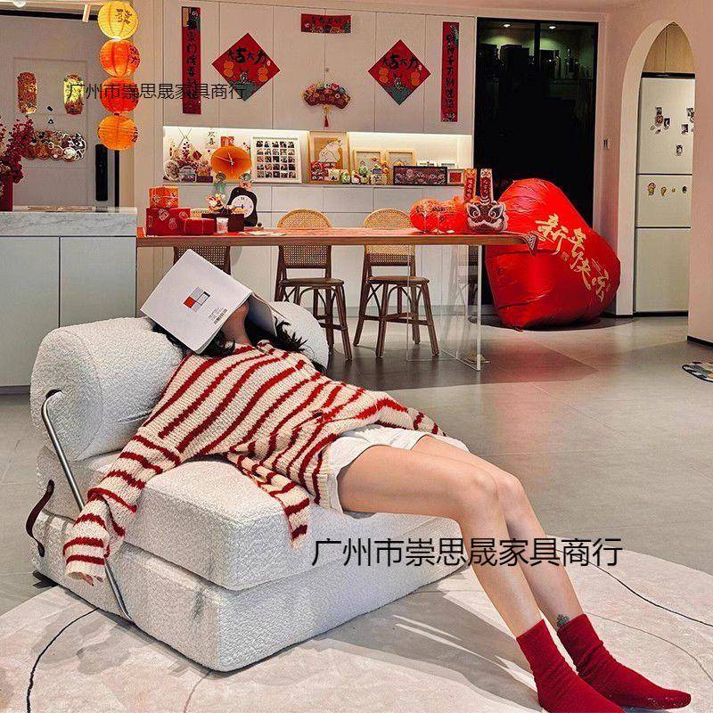 懒人沙单发躺可睡阳台窝窝座椅人卧室小型可LQK客厅躺椅榻榻米毛
