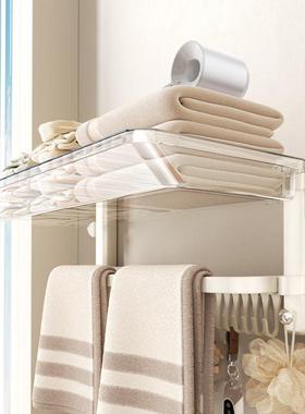 吸盘浴室折叠挂浴巾架卫生间巾架免毛孔置物架毛D816Q-YM打巾杆一