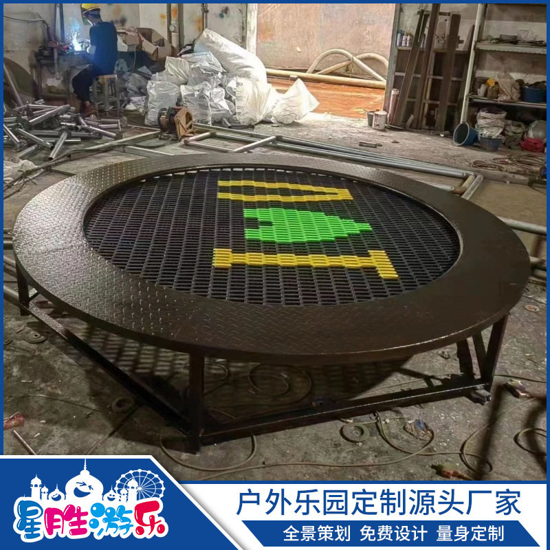 户外埋地蹦床室外方形圆型平地弹跳景区幼儿园儿童游乐设备