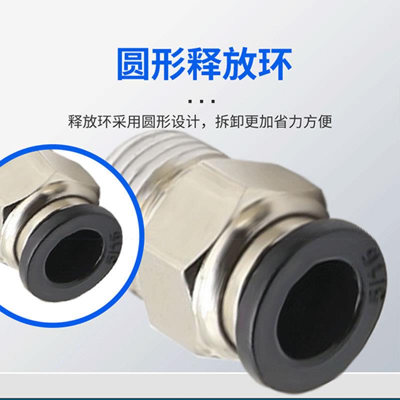 英制直通快插气管接PC/PL21/4-0头MAB13/8-01/2-03黑色螺纹直通