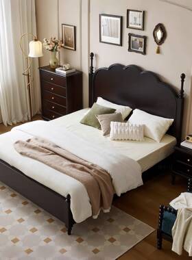 法式复床古古风实木马赛床1.8米人中风床2米主卧轻奢大床公主LJF