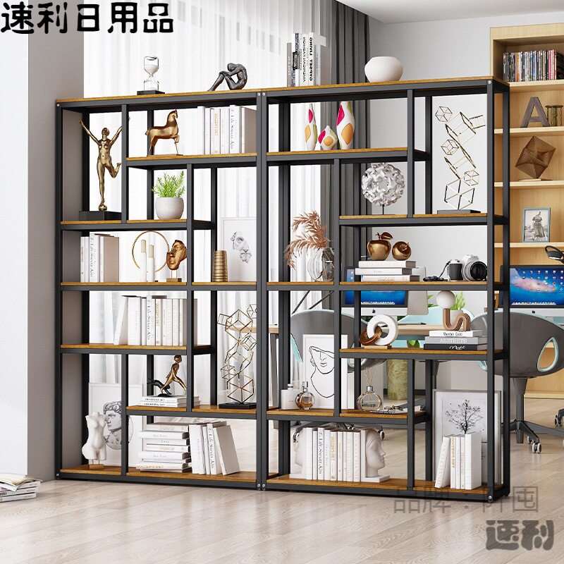 铁艺置物架客厅隔断办公室屏风落地多层收纳工业风展示架书架花架