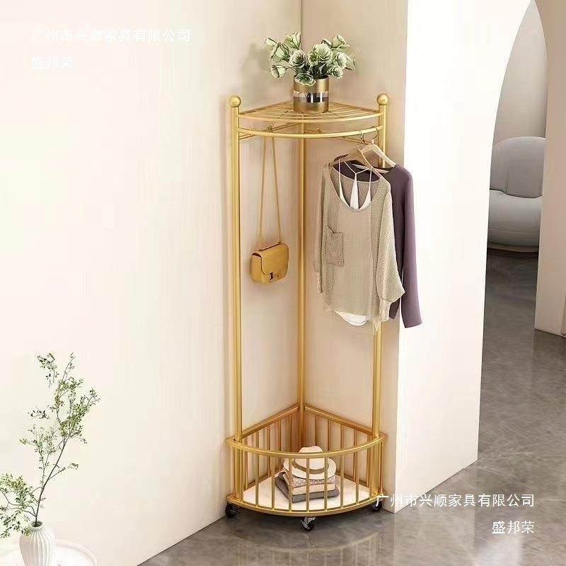 帽转角墙衣帽架落地家用挂轻衣架可移动铁艺MGY衣架奢拐角贴收纳