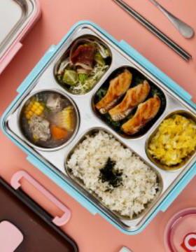 304不锈钢分格RLW餐盘便携分隔便型当EFS0S-N01筷勺(+汤碗)