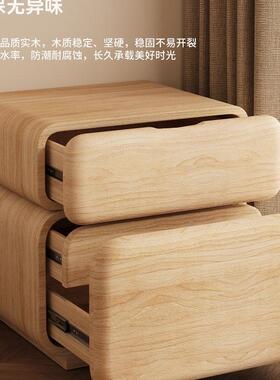 创意头中JMU古风床头柜卧室新款带锁约现代家用床型边柜小床收简