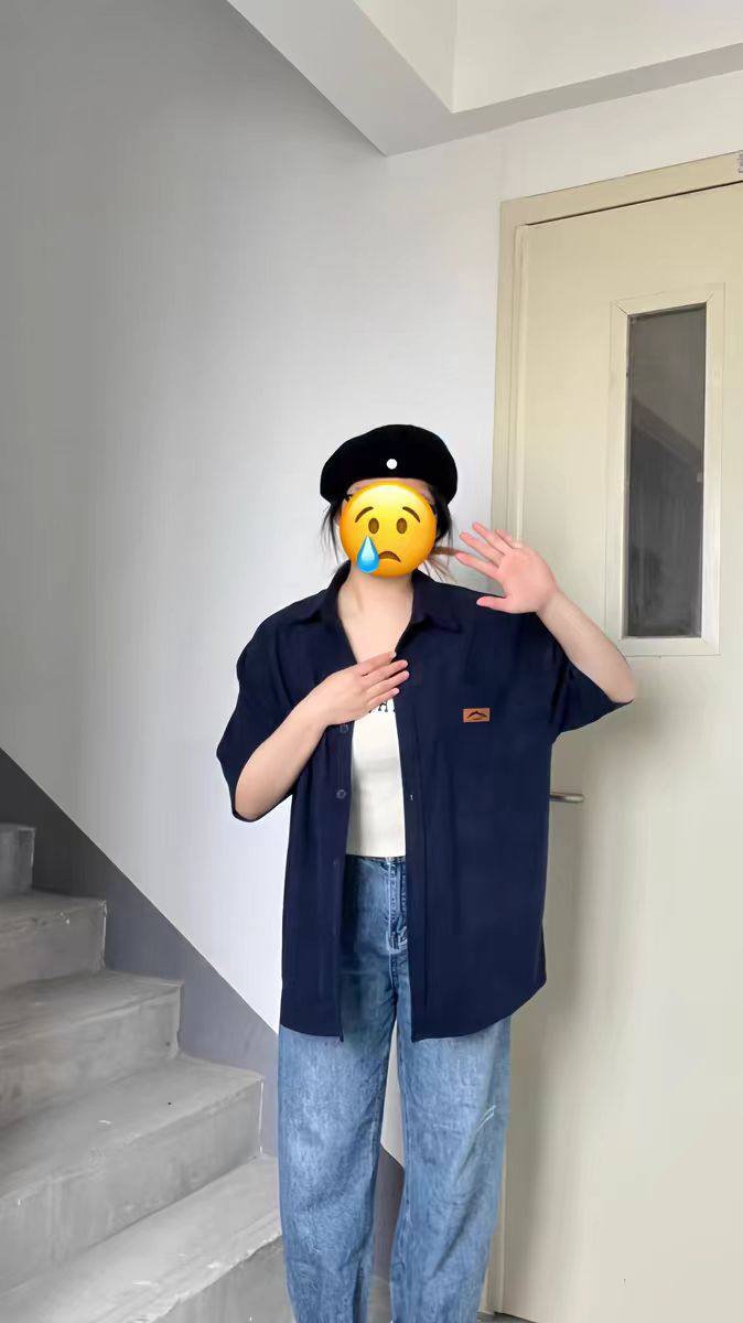 酒酿丸子ALOHA 复古港风慵懒松弛感灯芯绒条纹短袖衬衫夏季情侣装