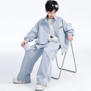 男童运动套装 潮儿童春装 中大童休闲外套两件套春季 痞帅风 2026新款