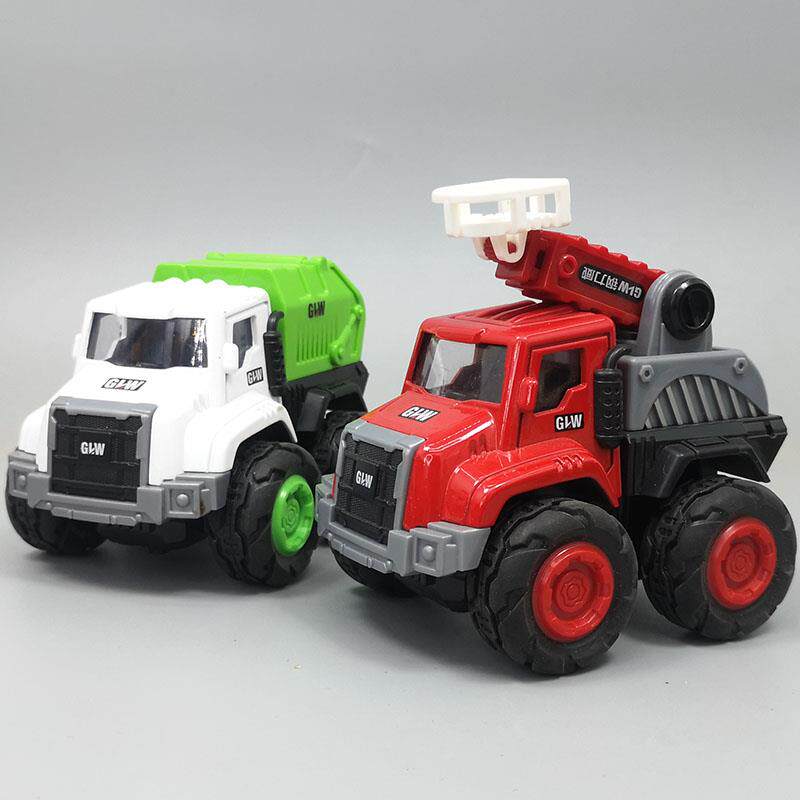 钢力威惯性合金工程消防系列仿真挖机搅拌翻斗云梯环卫男孩玩具车