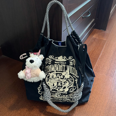 2025新款日系大容量刺绣购物袋