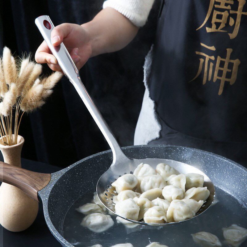 速发火套锈火锅勺子汤勺漏勺锅装一体不勺钢粥勺饭店长柄家用大号
