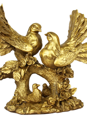 速发子铜平家族摆件铜鸽和摆件