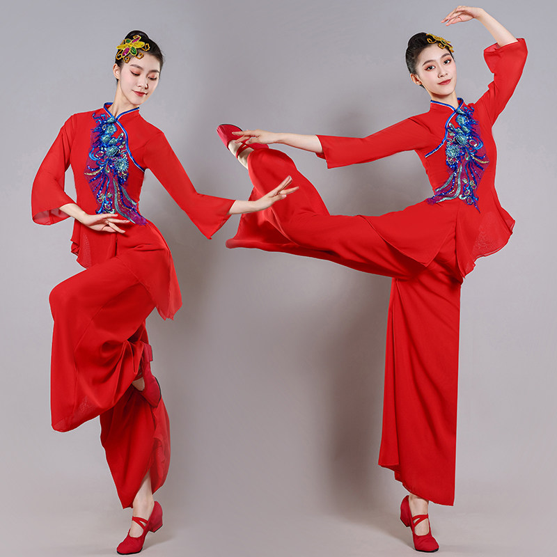 速发胶州舞歌服演出服装024新款东北扇子舞蹈服2腰鼓打鼓广场秧套