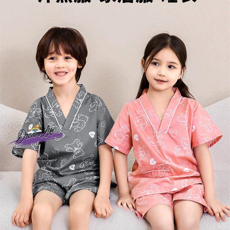 速发儿童汗蒸服宝宝浴服2024新款男童小孩亲子装洗浴中心
