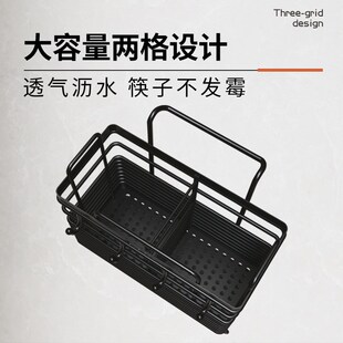 速发家锈钢筷子笼不用厨房筷子收纳盒筷子筒壁挂式筷子架沥水篓子