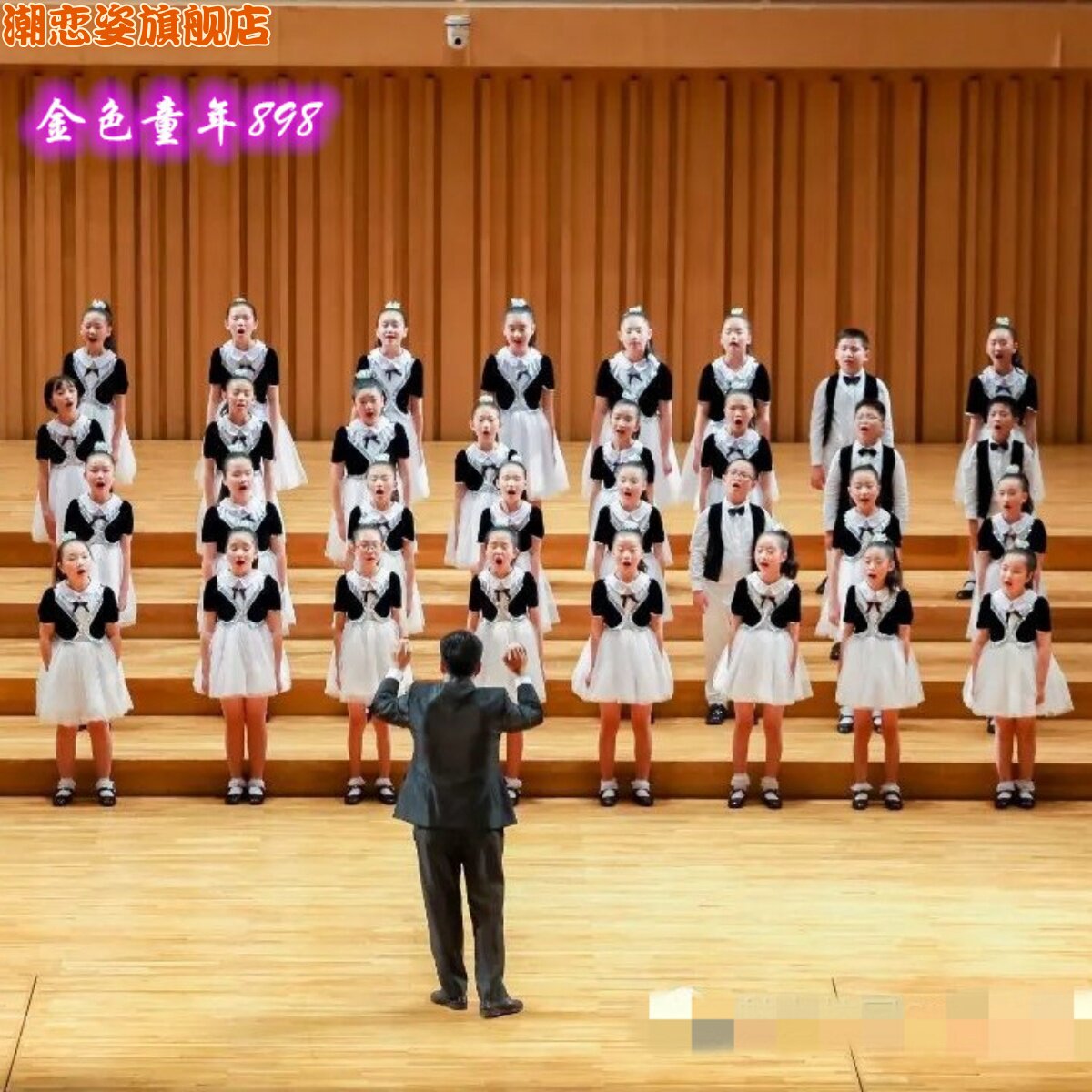 速发儿童合唱服/小学生演出服/初诵生//朗中/大合唱团演歌红出服图片