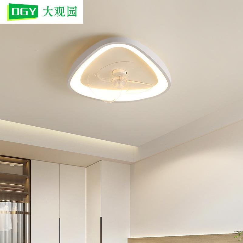 餐厅风扇灯吸顶灯摇头餐厅灯具新款简约现代电扇灯房间灯