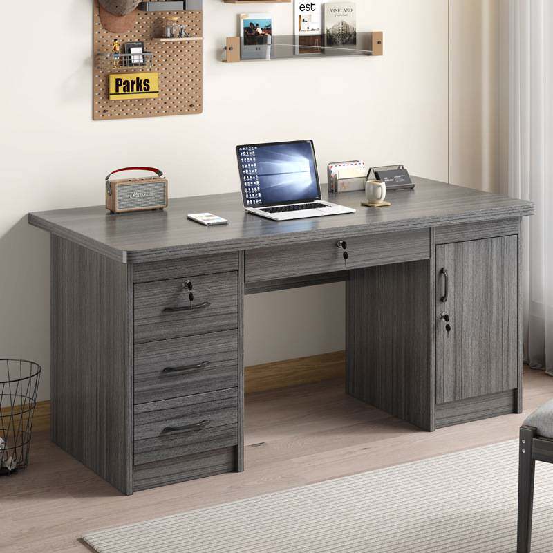 生态板全实木书桌学生电脑桌卧室写字台带抽屉办公桌家用现代简约