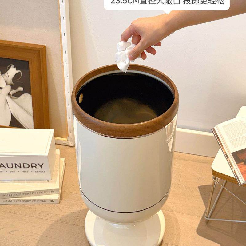 创意垃圾桶家用2026新款客厅高脚带盖大容量高颜值厨房卫生间卧室