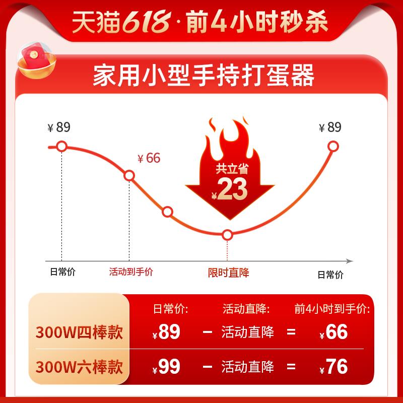 300W打蛋器电动家用自动小型手持奶油打发搅拌烘焙工具打蛋机