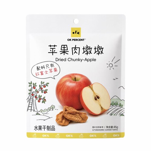 松鼠便利店代购OK%苹果肉墩墩85g冻干苹果脆圈圈35g