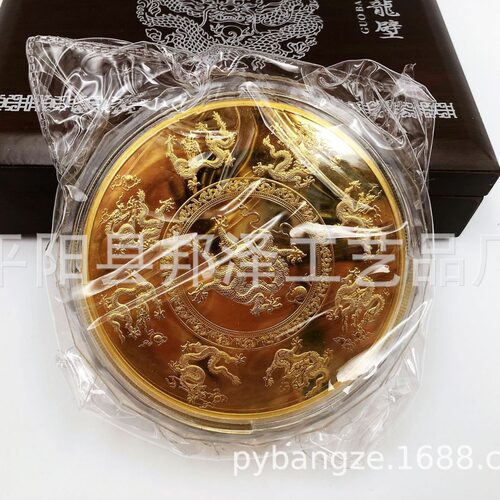国宝九龙壁1000克纪念银章礼品