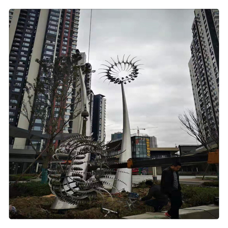 不锈钢风动景观灯户外标志雕塑
