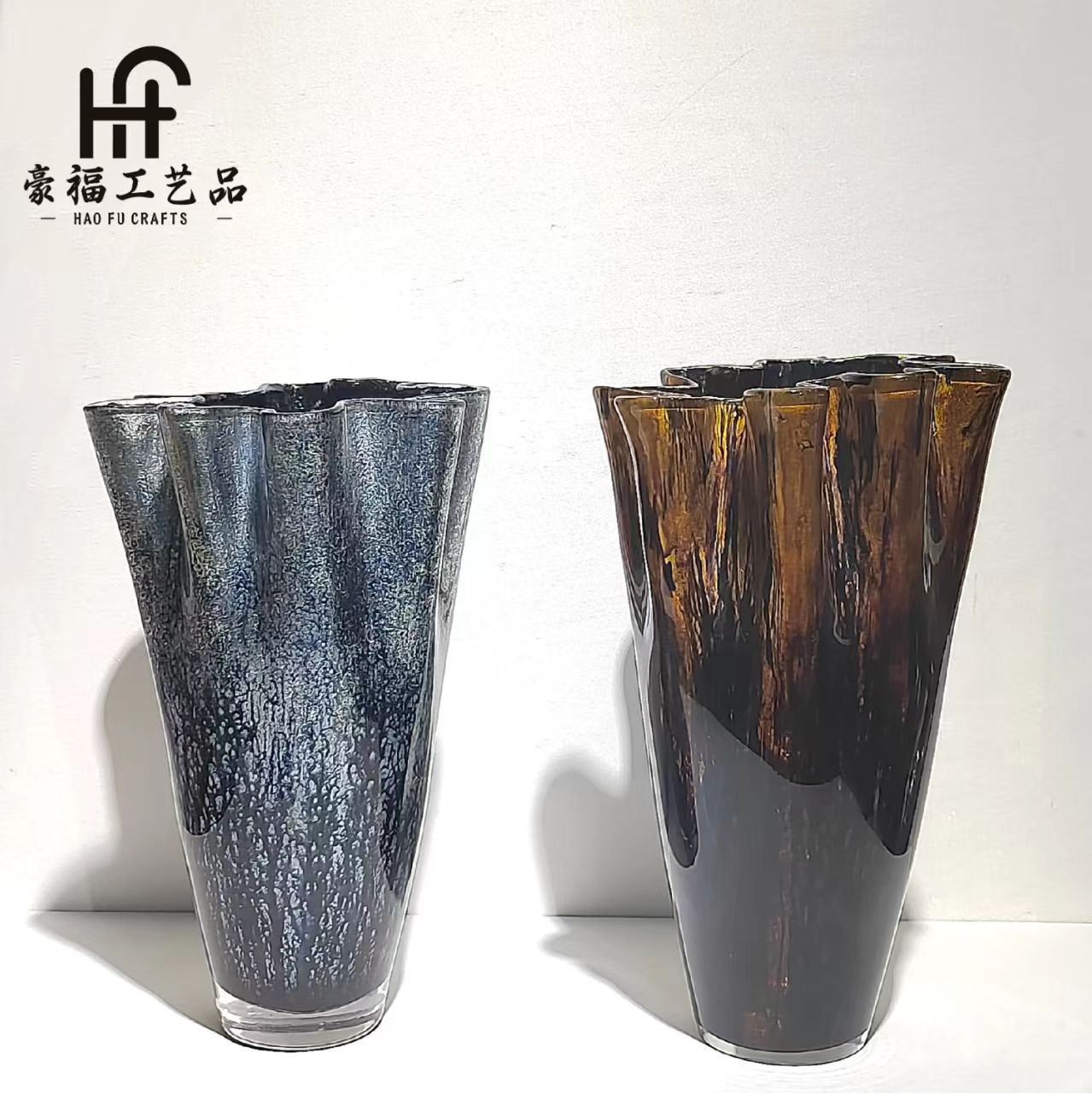 现代轻奢桌面透明玻璃花瓶摆件