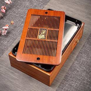 干茶泡泡茶台家用复古 花梨木多功茶30004具收纳盒盘盘一体能中式